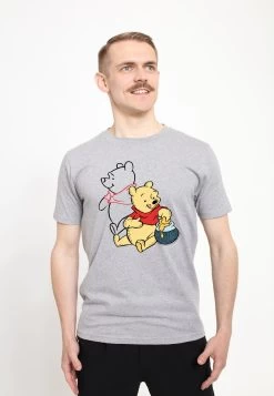 Disney Winnie The Pooh Pooh Line ArtT-Shirt Con StampaMelange Grey Uomo T-shirt E Polo H3A22O4JT-C11