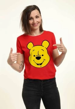 Disney Winnie The Pooh Winniepooh Big Face - T-Shirt Con Stampa - Red