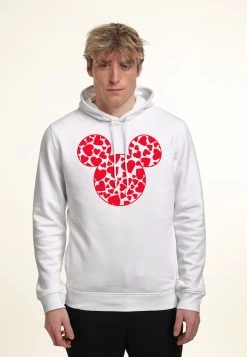 Mickey Mouse And Friends Disney Classic Mickey Hearts Fill - Felpa Con Cappuccio - White -Disney 08cb8e0aee794909adcc2ddf298ae5bd