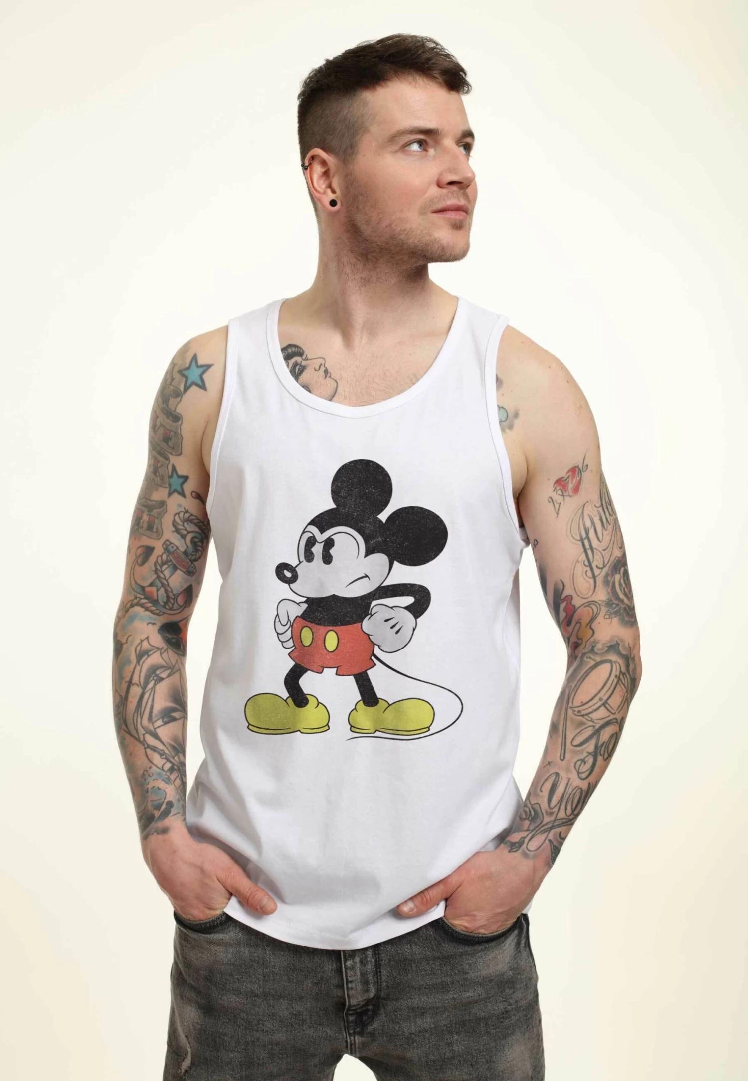 Disney Classic Mickey Mightiest Mouse Tank - Top - White 4 Disney Classic Mickey Mightiest Mouse Tank - Top - White - immagine 4