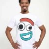 Disney Toy Story 4 Big Face Smiling Forky UnisexT-Shirt Con StampaWhite Uomo T-shirt E Polo H3A22O0GD-A11
