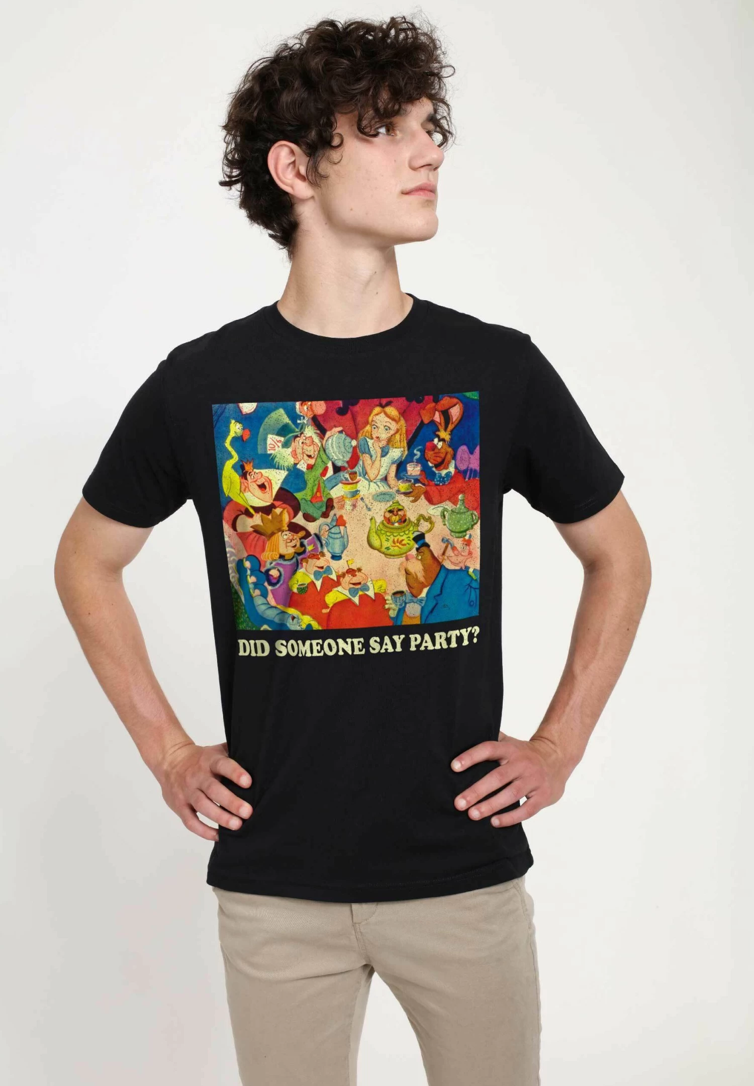 Disney Alice In Wonderland Party Party Unisex - T-Shirt Con Stampa - Black 3 Disney Alice In Wonderland Party Party Unisex - T-Shirt Con Stampa - Black - immagine 3