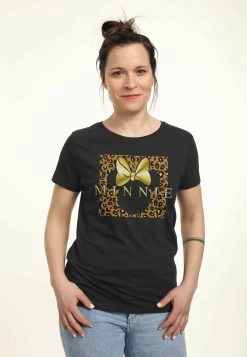 Disney Mickey Classic Leopard Square MinnieT-Shirt Con StampaBlack Donna T-shirt E Top H3A21D2AA-Q11