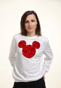 Disney Mickey Classic Mickey Mouse RosesFelpaWhite Donna Felpe H3A21J5MW-A11 -Disney 25368a34bec344f98495ad68086b995a