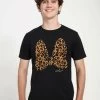 Disney Mickey Classic Animal Print Bow UnisexT-Shirt Con StampaBlack Uomo T-shirt E Polo H3A210082-Q11