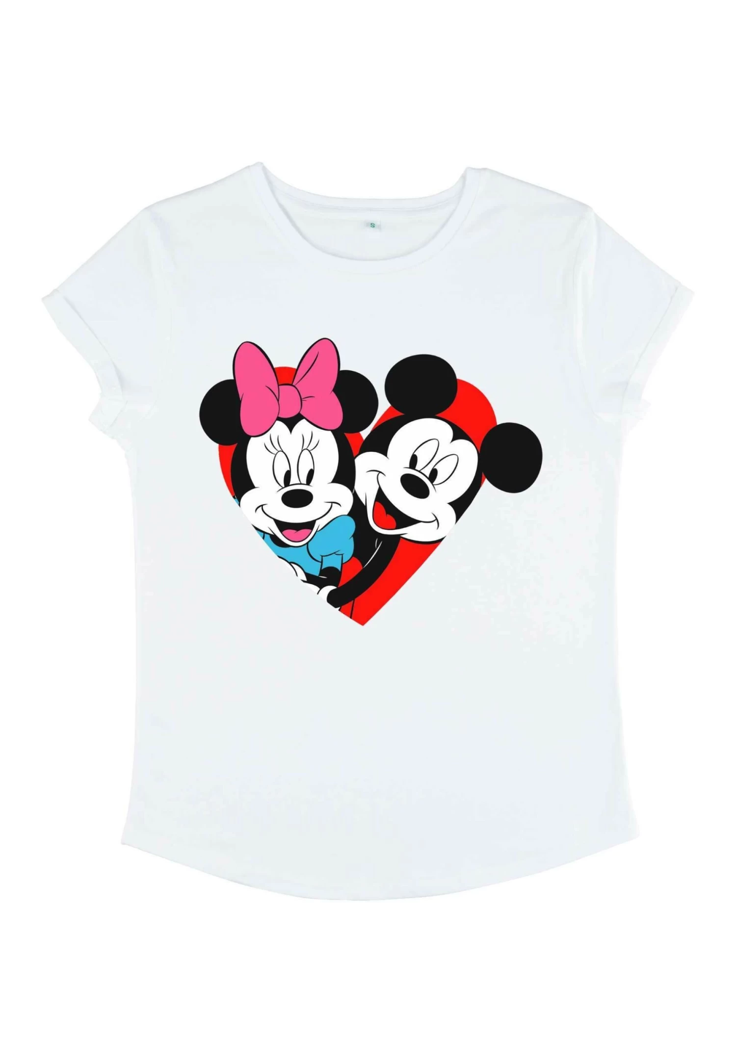 Disney Mickey Mouse Mickey Minnie HeartT-Shirt Con StampaWhite Donna T-shirt E Top H3A21D07A-A11 5 Disney Mickey Mouse Mickey Minnie HeartT-Shirt Con StampaWhite Donna T-shirt E Top H3A21D07A-A11 - immagine 5
