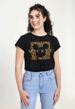 Disney Mickey & Friends Leopard Square Mick - T-Shirt Con Stampa - Black -Disney 293b161b93f74a88b31a1aa54f527fee