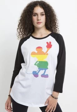 Disney Mickey Classic Love Is Love Pride MickeyMaglietta A Manica LungaWhite Black Donna T-shirt E Top H3A21DBDV-A11