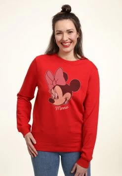 Disney Mickey Classic Minnie Big Face DistressedFelpaRed Donna Felpe H3A21J9HF-G11