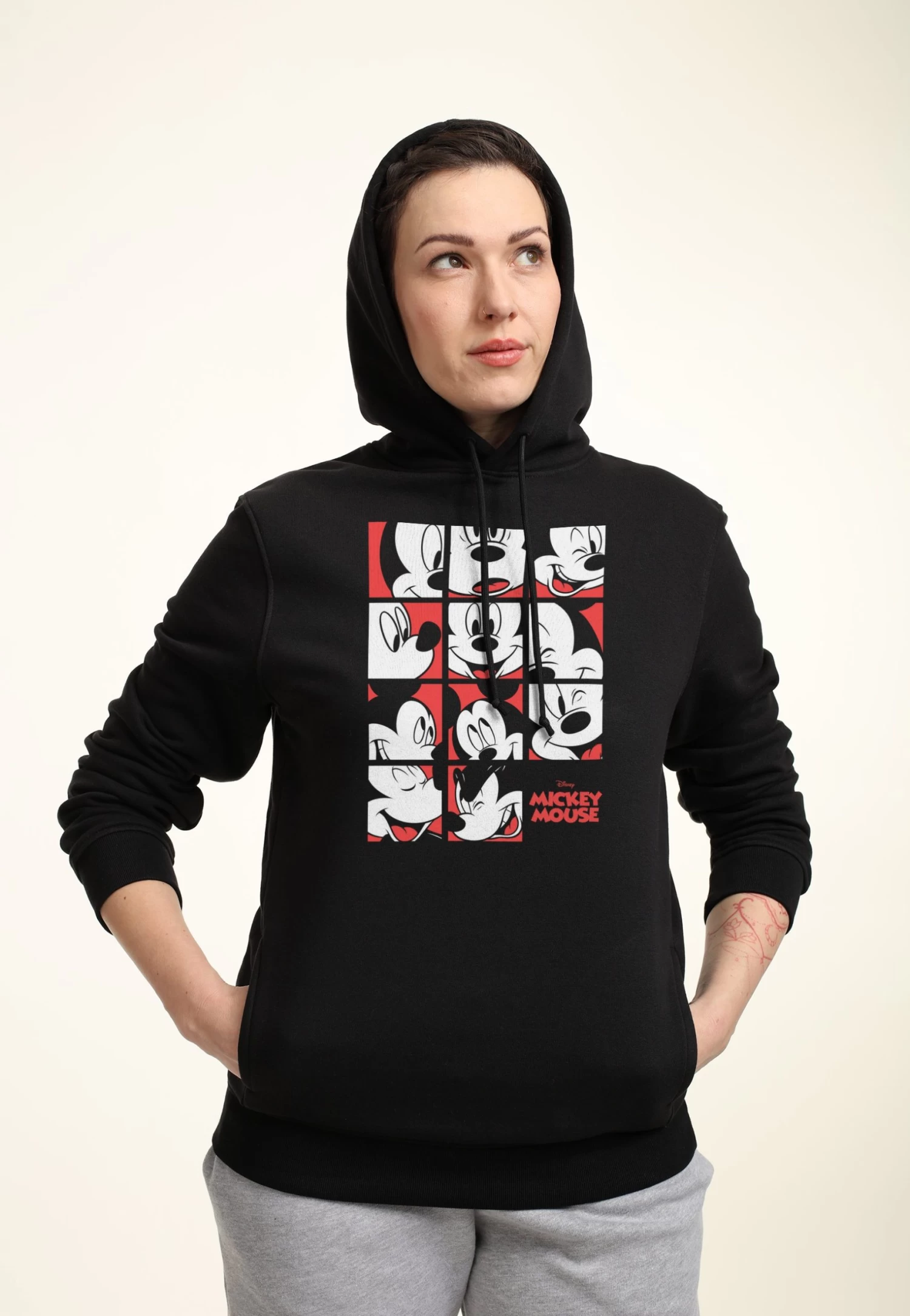 Disney Classic Mickey Mouse Expression GridFelpa Con CappuccioBlack Donna Felpe H3A21J3RH-Q11 3 Disney Classic Mickey Mouse Expression GridFelpa Con CappuccioBlack Donna Felpe H3A21J3RH-Q11 - immagine 3