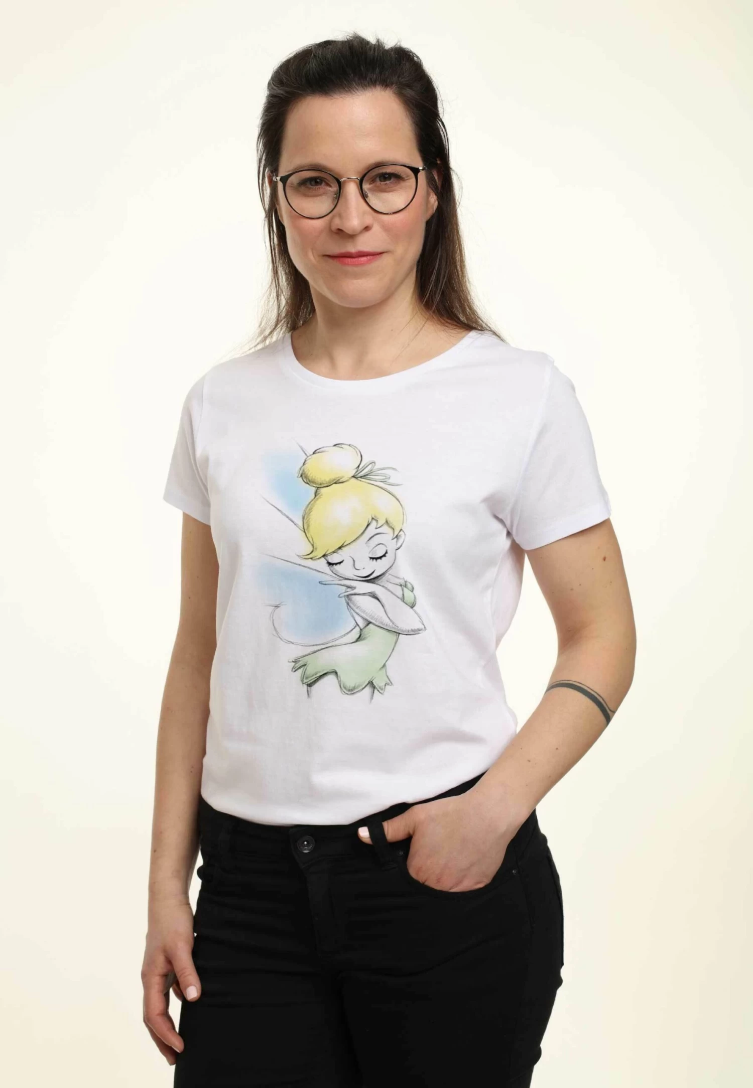 Disney Classic Tinker Bell Peter Pan Tink Sketch - T-Shirt Con Stampa - White 4 Disney Classic Tinker Bell Peter Pan Tink Sketch - T-Shirt Con Stampa - White - immagine 4