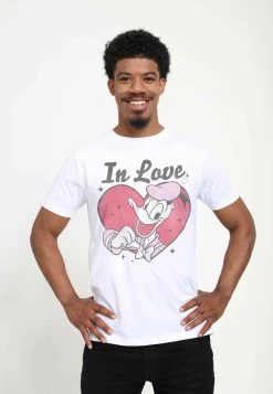 Disney Mickey Classic In Love Donald UnisexT-Shirt Con StampaWhite Uomo T-shirt E Polo H3A2101XO-A11