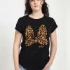 Disney Mickey Classic Animal Print BowT-Shirt Con StampaBlack Donna T-shirt E Top H3A21E05O-Q11