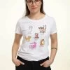 Disney Mickey And Friends Cat BreedsT-Shirt Con StampaWhite Donna T-shirt E Top H3A21D2H8-A11