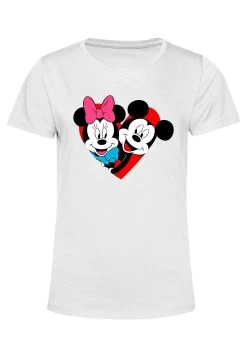 Disney Mickey Mouse Mickey Minnie Heart - T-Shirt Con Stampa - White -Disney 4108eb8e5fe04ed899dbfe3de7c52811