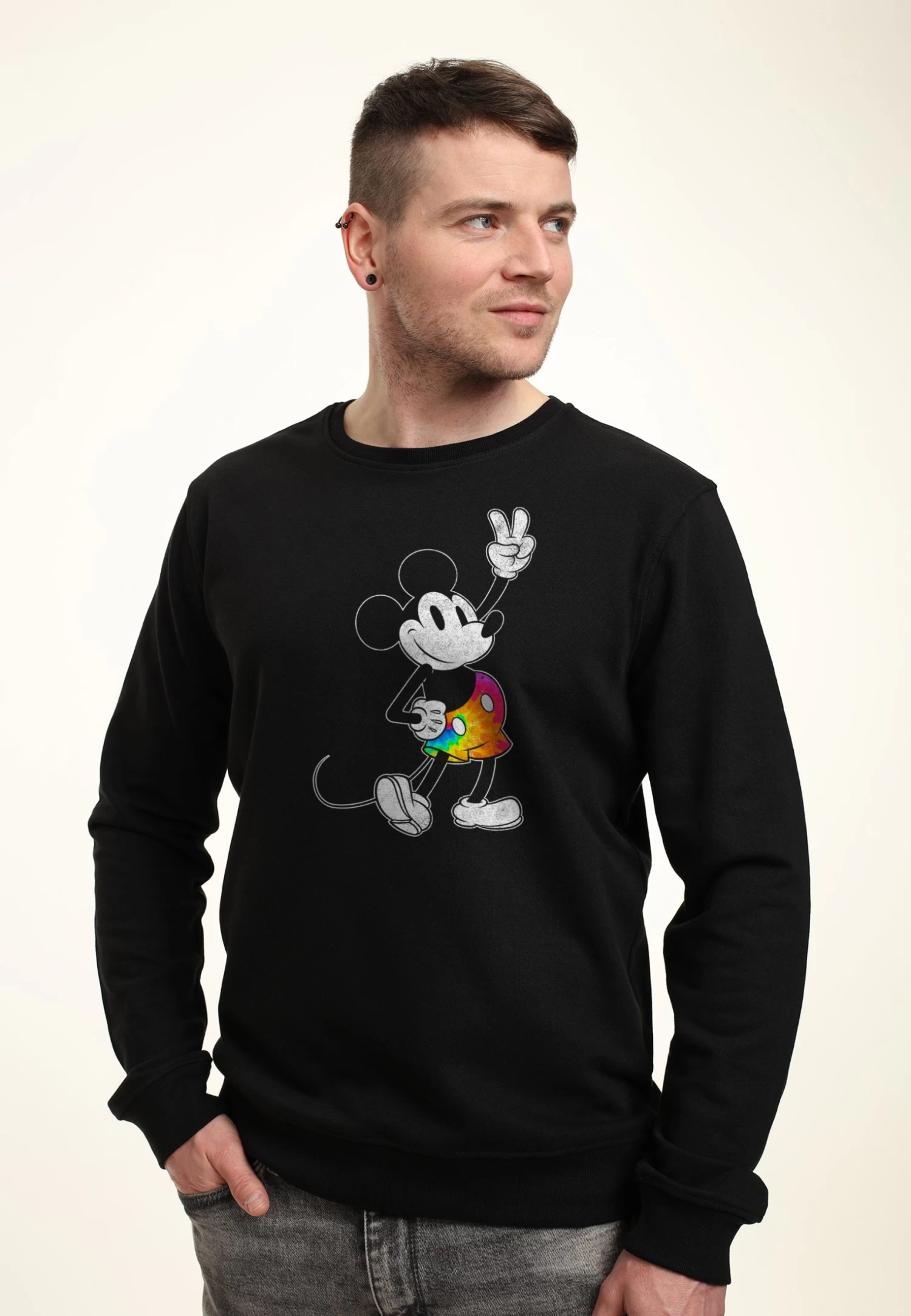 Disney Mickey Classic Tie Dye Mickey Stroked - Felpa - Black 1 Disney Mickey Classic Tie Dye Mickey Stroked - Felpa - Black