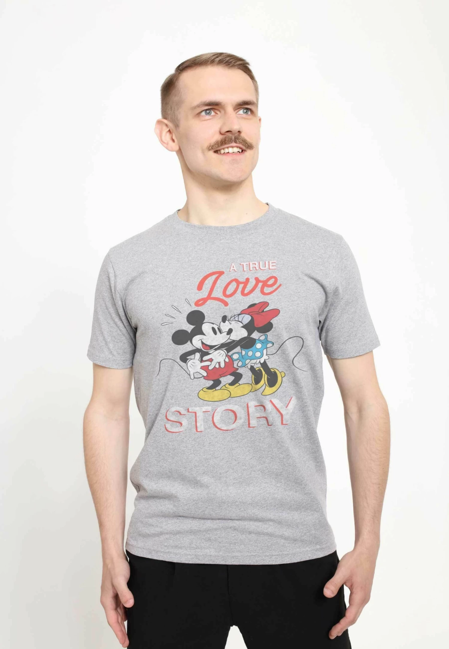 Disney Classic Mickey True Love Story UnisexT-Shirt Con StampaMelange Grey Uomo T-shirt E Polo H3A2101Q4-C11 1 Disney Classic Mickey True Love Story UnisexT-Shirt Con StampaMelange Grey Uomo T-shirt E Polo H3A2101Q4-C11