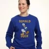 Disney Classic Mickey Donald DuckFelpaRoyal Blue Donna Felpe H3A21J9NW-K11