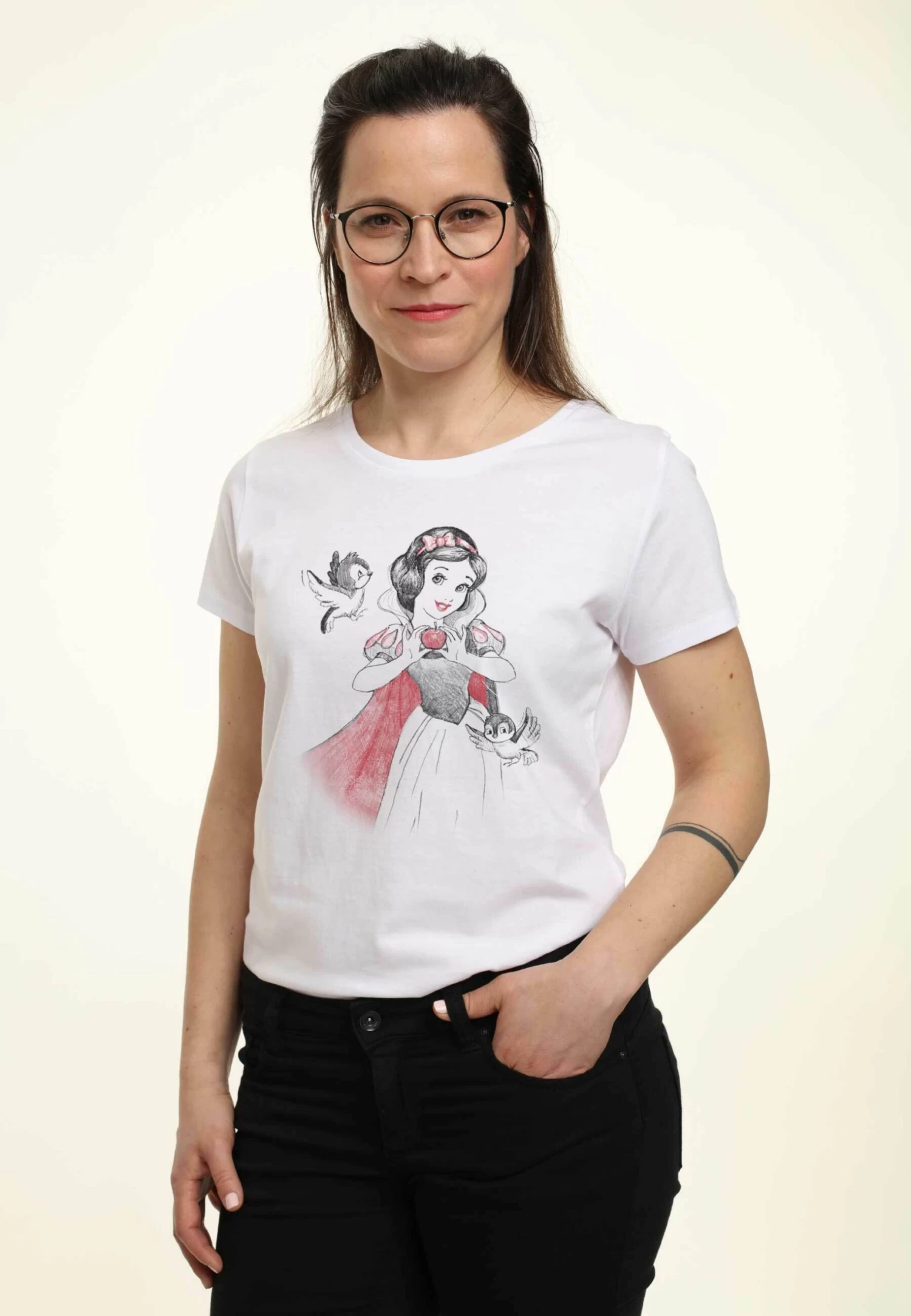 Disney Snow White Snow Sketch Vignette - T-Shirt Con Stampa - White 4 Disney Snow White Snow Sketch Vignette - T-Shirt Con Stampa - White - immagine 4