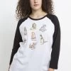 Disney Winnie The Pooh PosterMaglietta A Manica LungaWhite Black Donna T-shirt E Top H3A21DBDP-A11