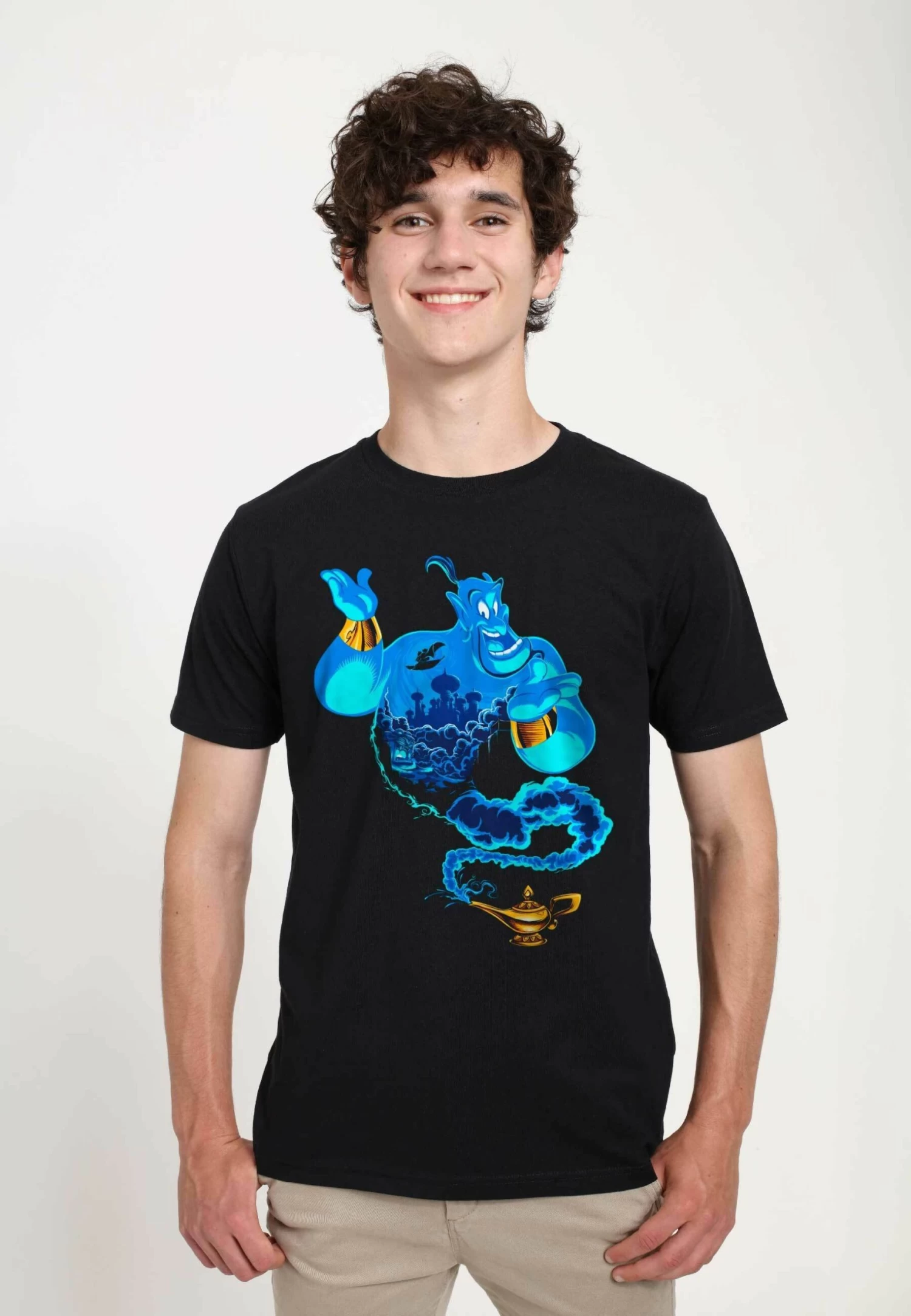 Disney Aladdin Genie Of The Lamp Unisex - T-Shirt Con Stampa - Black 1 Disney Aladdin Genie Of The Lamp Unisex - T-Shirt Con Stampa - Black