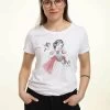 Disney Snow White Snow Sketch Vignette - T-Shirt Con Stampa - White