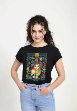 Disney Beauty & The Beast Belle Veau - T-Shirt Con Stampa - Black -Disney 47bc02971a584728b72fd72720bfd9c7