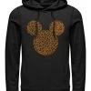 Disney Classic Mickey Cheetah Mouse - Felpa Con Cappuccio - Black