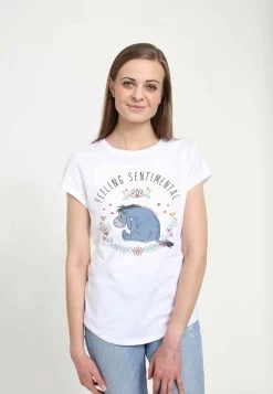 Disney Winnie The Pooh Eeyore FlowersT-Shirt Con StampaWhite Donna T-shirt E Top H3A21D09Y-A11