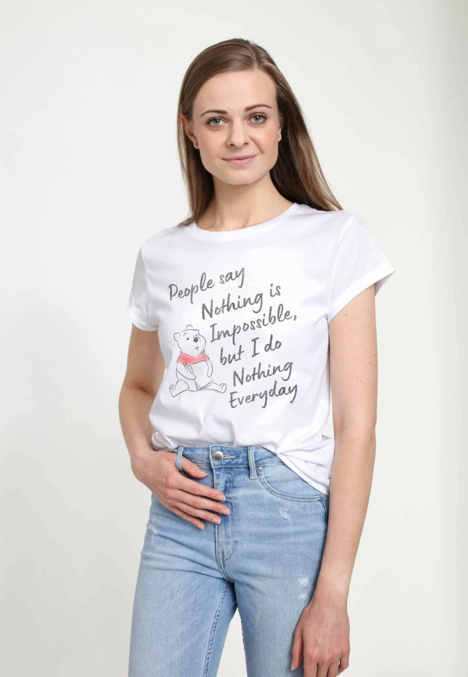 Disney Winnie The Pooh Nothing Is ImpossibleT-Shirt Con StampaWhite Donna T-shirt E Top H3A21D08J-A11 1 Disney Winnie The Pooh Nothing Is ImpossibleT-Shirt Con StampaWhite Donna T-shirt E Top H3A21D08J-A11