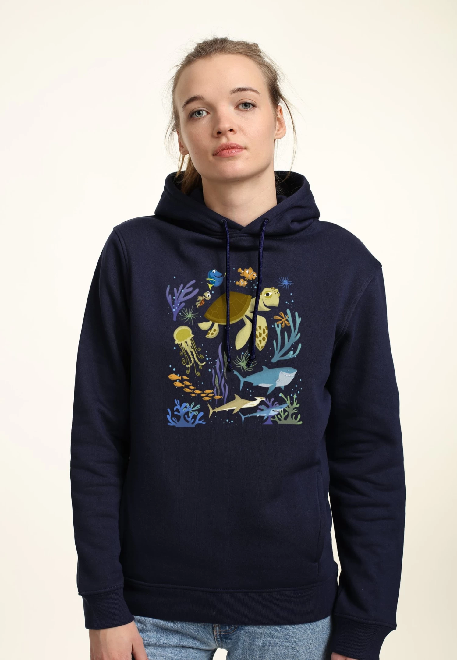 Disney Finding Nemo Sea SceneFelpa Con CappuccioNavy Blue Donna Felpe H3A21J2FN-K11 1 Disney Finding Nemo Sea SceneFelpa Con CappuccioNavy Blue Donna Felpe H3A21J2FN-K11