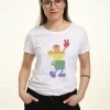 Disney Mickey Classic Love Is Love Pride Mickey - T-Shirt Con Stampa - White