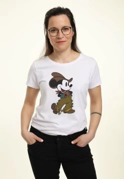 Disney Classic Mickey Mouse Cowboy - T-Shirt Con Stampa - White