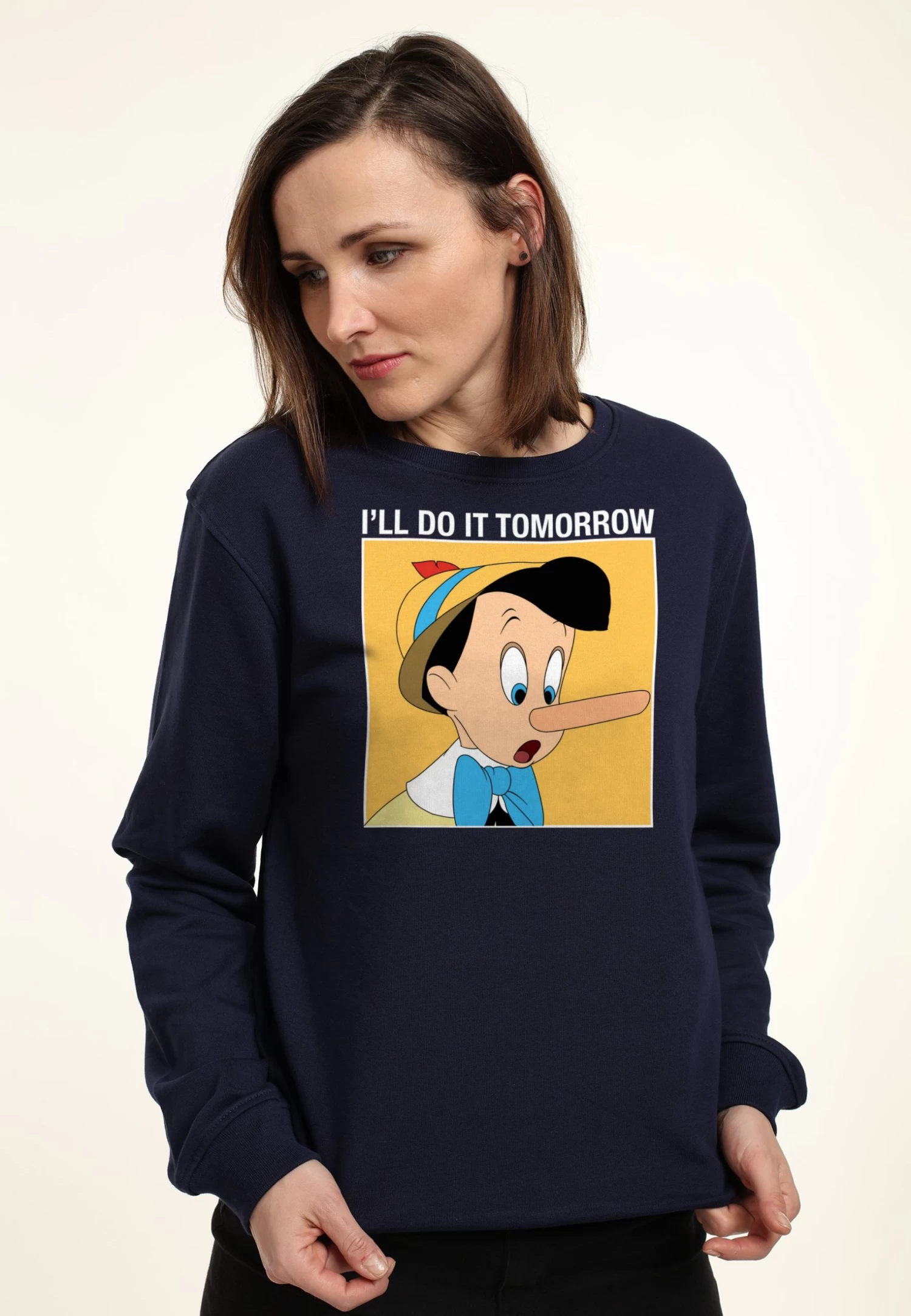 Disney Pinocchio Do It Tomorrow - Felpa - Navy Blue 3 Disney Pinocchio Do It Tomorrow - Felpa - Navy Blue - immagine 3