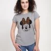 Disney Mickey Classic Modern Minnie Face LeopardT-Shirt Con StampaMelange Grey Donna T-shirt E Top H3A21D9DE-C11