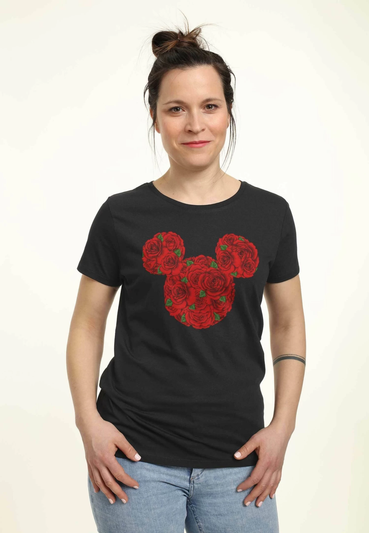 Disney Mickey Classic Mickey Mouse RosesT-Shirt Con StampaBlack Donna T-shirt E Top H3A21D2S7-Q11 1 Disney Mickey Classic Mickey Mouse RosesT-Shirt Con StampaBlack Donna T-shirt E Top H3A21D2S7-Q11
