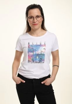 Disney Alice In Wonderland Alice Garden SceneT-Shirt Con StampaWhite Donna T-shirt E Top H3A21D6NM-A11