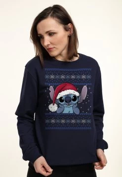 Disney LiloStitch Holiday Stitch Wearing Santa Hat - Felpa - Navy Blue -Disney 65db9c7a6f1149e889eb909795b7a111