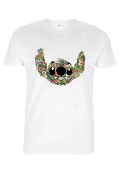Disney Lilo & Stitch Stitch Floral Unisex - T-Shirt Con Stampa - White -Disney 66a1ec43cab941a78aa062c33d73d205