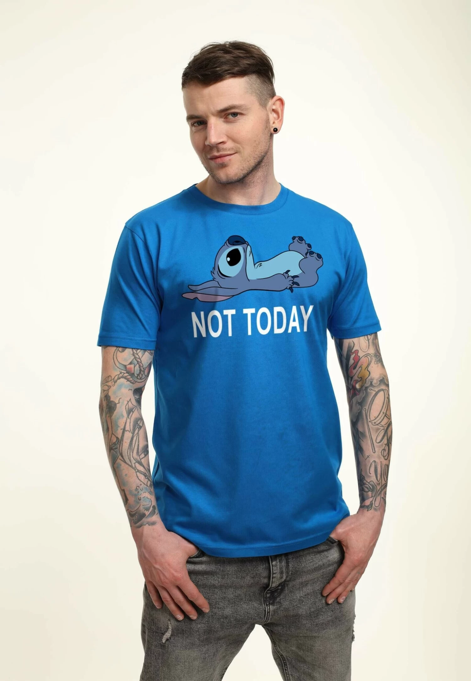 Disney Lilo & Stitch Not Today UnisexT-Shirt Con StampaBright Blue Uomo T-shirt E Polo H3A22O0KW-K11 4 Disney Lilo & Stitch Not Today UnisexT-Shirt Con StampaBright Blue Uomo T-shirt E Polo H3A22O0KW-K11 - immagine 4
