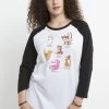 Disney Mickey And Friends Cat BreedsMaglietta A Manica LungaWhite Black Donna T-shirt E Top H3A21DBCZ-A11
