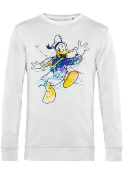 Disney Classic Mickey Splatter Donald - Felpa - White -Disney 718b10a3d58143faa3d5b7a45916785c