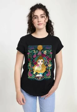 Disney Beauty & The Beast Belle Veau - T-Shirt Con Stampa - Black