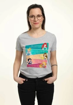 Disney Princesses Princess AdjectivesT-Shirt Con StampaHeather Grey Donna T-shirt E Top H3A21D20N-C11