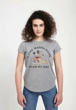 Disney Classic Mickey Mickey Dog Fill LoverT-Shirt Con StampaMelange Grey Donna T-shirt E Top H3A21D00W-C11