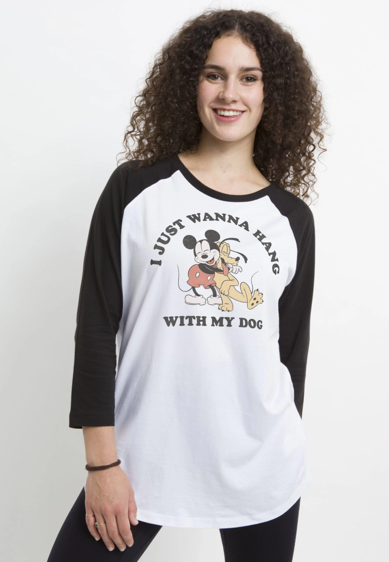 Disney Classic Mickey Mickey Dog Fill LoverMaglietta A Manica LungaWhite Black Donna T-shirt E Top H3A21DBE1-A11 3 Disney Classic Mickey Mickey Dog Fill LoverMaglietta A Manica LungaWhite Black Donna T-shirt E Top H3A21DBE1-A11 - immagine 3
