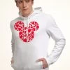 Mickey Mouse And Friends Disney Classic Mickey Hearts Fill - Felpa Con Cappuccio - White