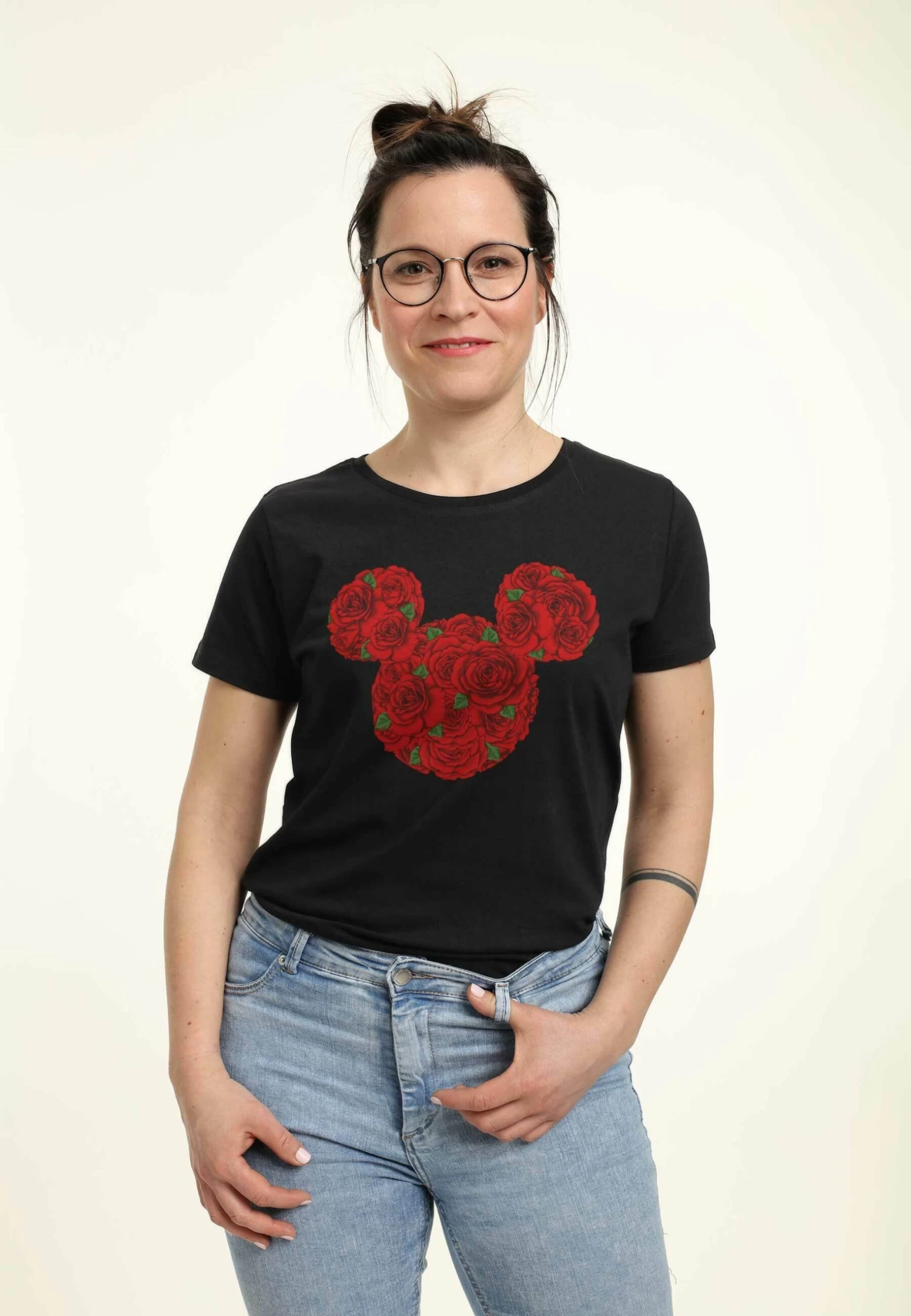 Disney Mickey Classic Mickey Mouse RosesT-Shirt Con StampaBlack Donna T-shirt E Top H3A21D2S7-Q11 4 Disney Mickey Classic Mickey Mouse RosesT-Shirt Con StampaBlack Donna T-shirt E Top H3A21D2S7-Q11 - immagine 4