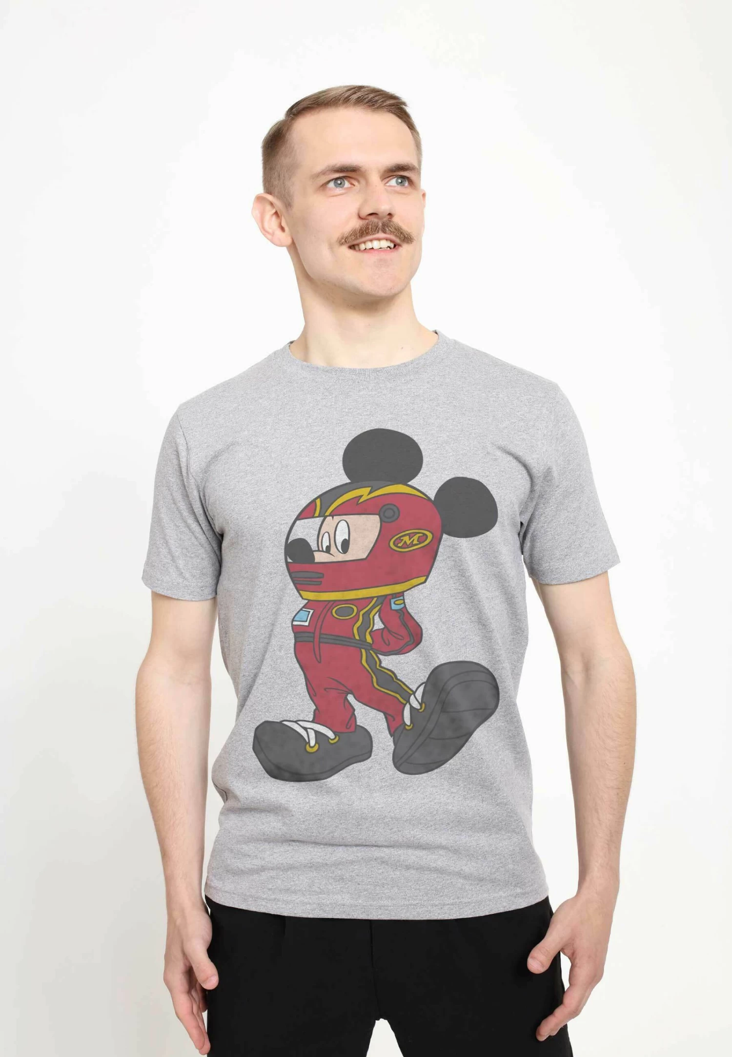 Disney Classic Mickey Mickey Racecar Driver UnisexT-Shirt Con StampaMelange Grey Uomo T-shirt E Polo H3A2101JQ-C11 1 Disney Classic Mickey Mickey Racecar Driver UnisexT-Shirt Con StampaMelange Grey Uomo T-shirt E Polo H3A2101JQ-C11