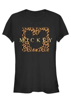 Disney MickeyFriends Leopard Square MickT-Shirt Con StampaBlack Donna T-shirt E Top H3A21DBCD-Q11